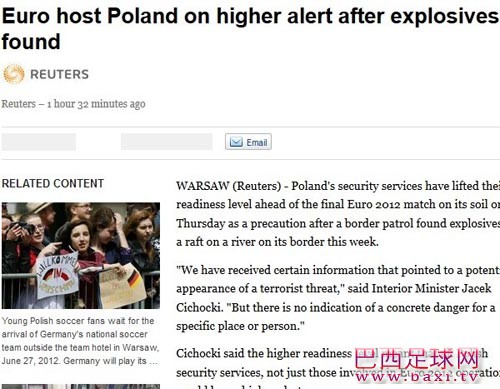 德意战球场险遭恐怖组织袭击 波兰警方截获炸药.jpg