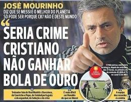 穆帅：若C罗无缘金球，将是一种罪过！