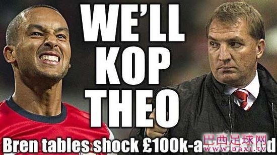 《太阳报》：罗杰斯愿满足沃尔科特10万周薪要求并让他踢中锋