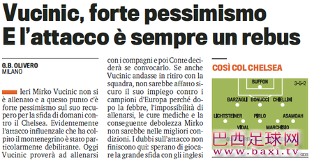 武齐尼奇或缺战与切尔西生死战