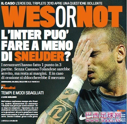 米体：国米到底该如何处理斯内德？