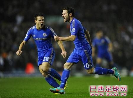 马塔传射，切尔西5-1晋级联赛杯4强