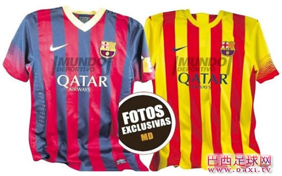 被曝光的2013-14赛季巴萨主客场球衣样式.jpg